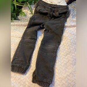 Steve’s jeans black denim elastic drawstring waist leg straight toddler sz:7